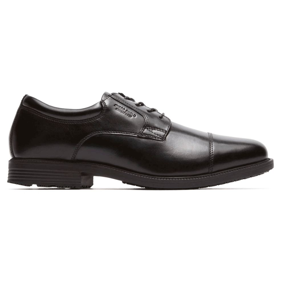 Rockport Canada Essential Details Waterproof Cap Toe - Mens Oxfords Black (DBA964013)